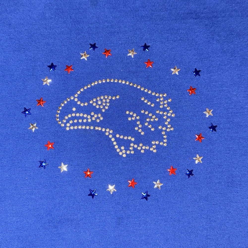 Vintage 90s Jerzees Shirt Unisex Size XL July 4th Eagle Blue T-Shirt Made In USA - Picture 5 of 5